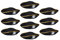 Relaxdays Piratenhut, Set 10, Schwarz, Dreihorn, Totenkopf, Kostüm, Karneval, Herren, Damen, Einheitsgröße, Schwarz
