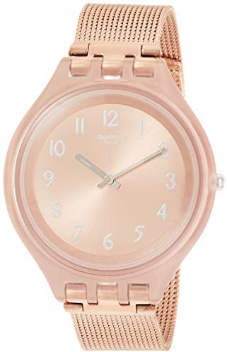 Swatch Femme Analogique Quartz Montre avec Bracelet en Acier Inoxydable SVUP100M