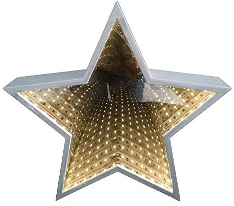 Hellum LED Stern mit Infinity Effekt, Leuchtstern batteriebetrieben (3xAA Nicht inkl.), Stern beleuchtet Ø29,5cm, Weihnachtsdeko innen, Fenster, beleuchtet für innen 522846