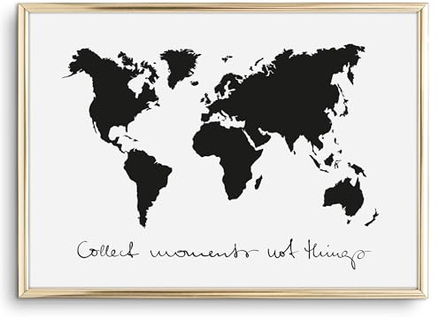 Tales by Jen Kunstdruck, Sprüche Poster: Collect moments not things | Stilvolles Premium Poster auf hochwertigem Papier | Moderne Wohnzimmer Deko, schwarz weißes Wohnaccessoires | Ohne Bilderrahmen