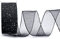 finemark Dekoband Glitzer SCHWARZ Silber 20 m x 40 mm (Rolle) Stoffband Transparent glänzend Organza mit Drahtkanten elegant Weihnachten Advent Geburtstag Premium Glitter Ribbon