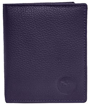 LOLUNA® Porte Monnaie Cuir véritable Compact et spacieux pour pièces, Billets et 2 Cartes bancaire, Femme Existe en Plusieurs Couleur (Violet)