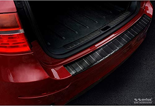 Avisa Edelstahl Heckstoßstangenschutz passgenau | kompatibel mit BMW X6 (E71) 2009-2014 - Schwarz