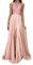 Onsoyours Robe De Cérémonie Longue Femme Blanche Dentelle Demoiselle d'Honneur Brodé Fleur Soirée Col Rond Sans Manches Mousseline Grande Taille B Rose 44