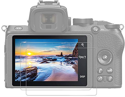 JJC (2 Stück) Displayschutzfolie aus Gehärtetem Glas für Nikon Z50 DSLR Digitalkamera ultradünn HD Hohe Härte Bruchsicher Blasenfrei