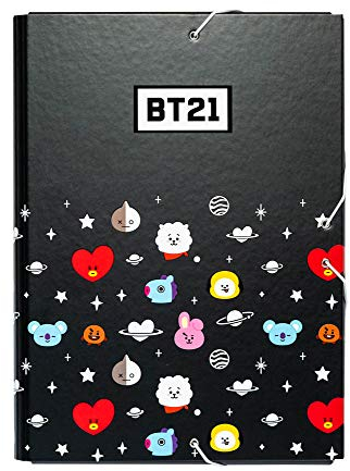 Grupo Erik Mappe A4 Sammelmappe A4 BT21 Dokumentenmappe A4 mit Gummizug - Heftmapppe A4 Schule Zubehör Heftbox A4 Schulranzen Eckspanner Ordnungsmappe - BE ARMY!