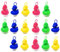 AMLI 16x Enten Angeln Pool Wasserspielzeug - Angelspiel Enten mit Öse & Gewicht | Kinder Spielzeug Entenangeln für Angeln mit Haken | OHNE Angel - Bunt im Set