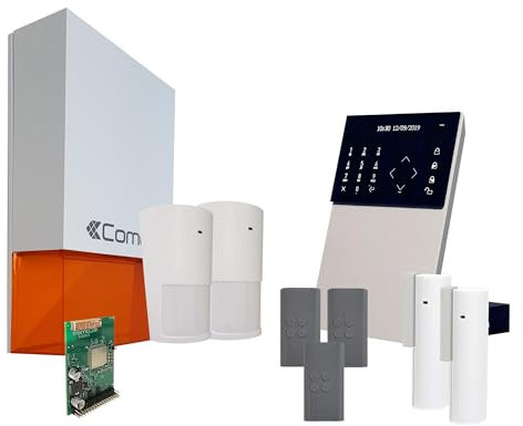Comelit - Pacchetto allarme collegato Secur Hub - Trasmissione IP + Modulo GSM HUB2G + Sirena esterna + Rilevatori di apertura - KSW3223LF Kit 1