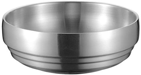 1 Pc Bol De Ramen Double Grand Bol à Soupe Grand Bol en Métal Bol à Soupe à Double Paroi Saladiers en INOX Bol De Service à Salade Dessert Bol De Riz Chine Acier Inoxydable Nacré