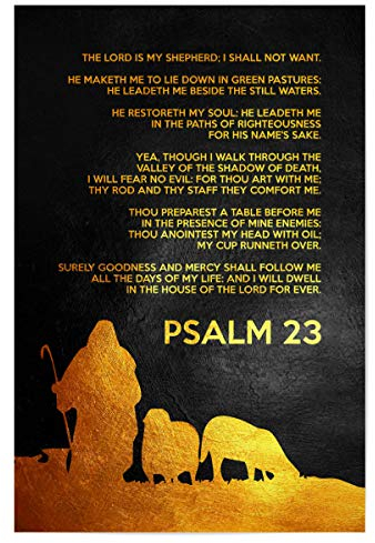 artboxONE Poster 30x20 cm Typografie Psalm 23:1-6 - Bild Bible Verse Bible Verse Inspiration