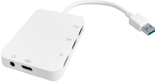 Bolwins D63S USB 3.0 Hub – 3X USB 3.0 Ports, USB-C Erweiterung & 3.5mm AUX Audio, mit Verlängerungskabel für PC, Laptop & Desktop