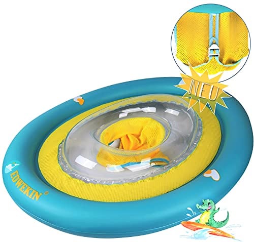 EDWEKIN® Premium Baby Schwimmring, Mitwachsende Schwimmhilfe, Schwimmsitz Kleinkinder, Schwimmreifen für Kinder ab 6 Monate bis 3 Jahre (Krokodil)