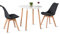 H.J WeDoo Esstisch mit 2 Stühle Essgrupp Holztisch und Schwarz Skandinavisches Stuhl Esstisch Set für Esszimmer Küche 80cm