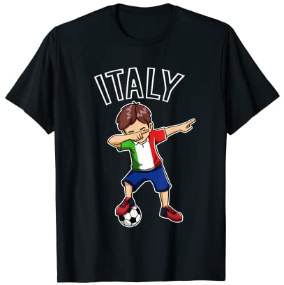 Dabbing Fußball Jungen mit Italien Trikot Kinder Italien T-Shirt