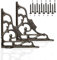 Edenic 2pcs Scaffold Board Shelf Brackets - 6x6 Inch Cast Iron Heavy Duty Wall Bracket for Shelves with 12 Wall Mounted Screws 25mmx3.5mm for Kitchen, Living Room, Outdoor Countertop Support
