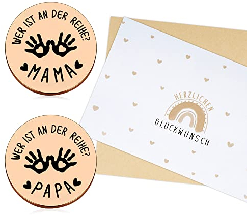 COLOFALLA Geschenke zur Geburt - Entscheidungsmünze für Werdende Mütter, Neue Mama Werdender Papa Geschenk Junge Mädchen Schwangerschaftsgeschenk, Geschenke für Babyparty werdene Eltern Taufgeschenk