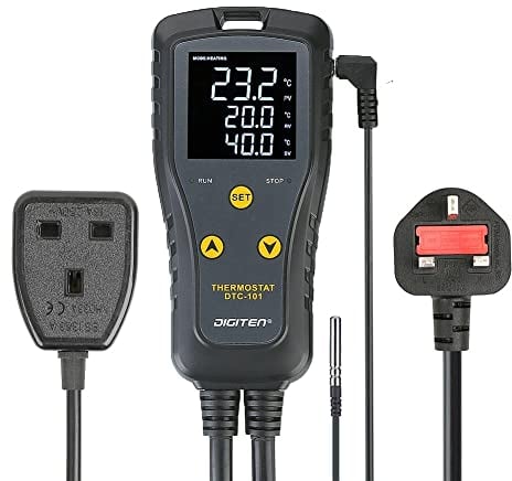 Digital Temperature Controller Simple Stage Thermostat Outlet Heating & Cooling Mode for Chest Freezer Refrigerator Homebrew Fermenter Greenhouse 10A