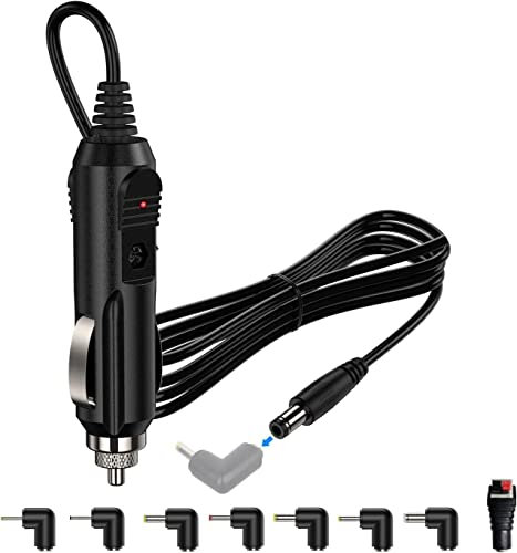 12V Car Charger, for Snailax Seat Cushion, DVD Player, Spectra S1 S2 Breast Pump, Speaker, DC 5.5x2.1mm with 8 Connectors and HQ8505 Charging Cable Universal 12 Volt car Adapter 6.6FT