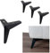 P17 - Stardust |Lot de 4 Pieds en Métal + 16 Vis | Finition: Noir Mat | Dimensions: Hauteur 10 cm | Pieds et Jambes pour Meubles, Lits et Ameublement