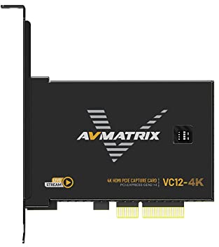 AVMATRIX VC12-4K 4K HDMI PCIE Capture Card 1-Kanal HDMI 2.0 Eingang Loop-Out Eingang und Capture Unterstützung bis zu 4K60 mit Bitraten bis zu 800 Mbps Unterstützt YUY2 unkomprimiertes Video