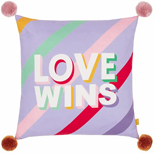 furn. Pom Poms Love Wins Polyester Filled Cushion