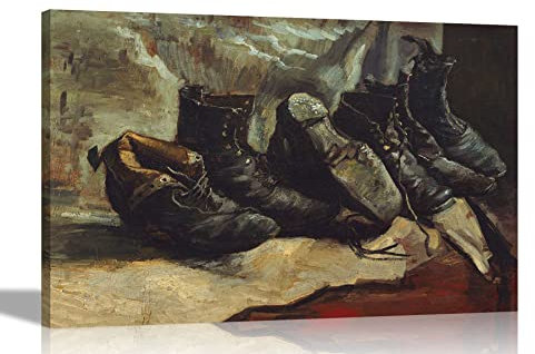 Artley Prints Drei Paar Schuhe von Vincent Van Gogh Leinwanddruck, gerahmt, 76 x 50 cm