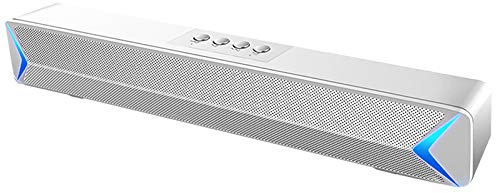 HHUARI Sound Bar Wired Wireless, Sound Bar for TV Bluetooth 5.0, Soundbar with Built-In Subwoofer, Speaker for TV, HDMI/Optical/Aux/USB Input,Surround Sound System for TV,White The New