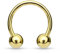 Paula & Fritz® Set Hufeisen Gold 1,6-mm Stark 8-mm Lang Chirurgenstahl 316L Kugel 3-mm Circular Barbell Septum Nasen-Ring Augenbraue Ohr-Piercing