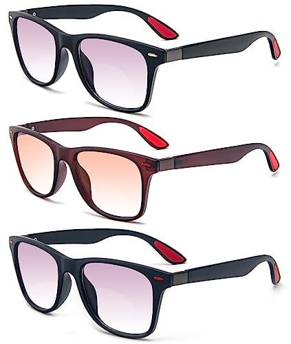 KoKoBin Bifocal Reading Glasses UV400 Protection Sunglasses Anti Blue Light for Women Men Computer Sunreaders (3 Pack, 1.5, diopters)