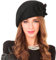 INOGIH Französische Beret-Hut-Fascinator-Frauen - Wolle Blumen Cloche Bowler Hut Kirche Hut, Schwarz, Einheitsgröße