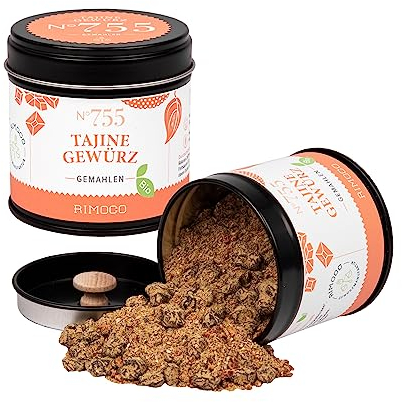 Rimoco N°755 Bio Tajine Gewürz 80g Dose - Tajine Gewürzmischung aus 100% natürlichen und aromatischen Zutaten für nordafrikanische Tajine Gerichte