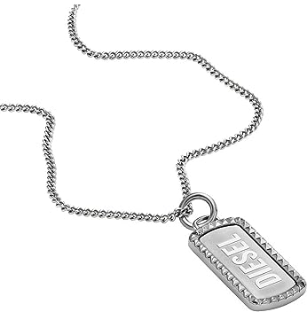 Diesel Herrenkette Dog Tag Edelstahl, DX1455040