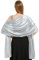 heekpek Schal Damen Leicht Seidensatin Schal Stola Damen Elegant Übergroßer Stola Festlich Umschlagtuch Damen Glitzer Lang Schal für Ganzjährig, Hellsilber