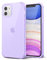 Svanove for iPhone 11 Case Clear, Transparent Jelly Protective Silicone Phone Case with Design for Women Girly Cute Simple, Thin Slim Fit Soft Flexible TPU Shockproof Bumper, Clear Purple