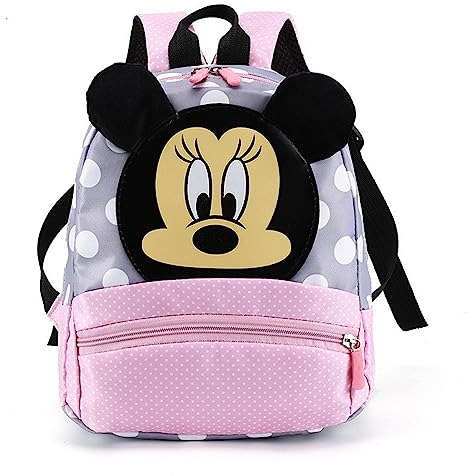 Forhome Rucksack für Kindergarten, Minnie Mouse Rucksack, Geeignet für Schule Oder kurze Entfernungen, 3-9 Jahre alte Kindergarten Grundschule Jungen und Mädchen (Rosa)