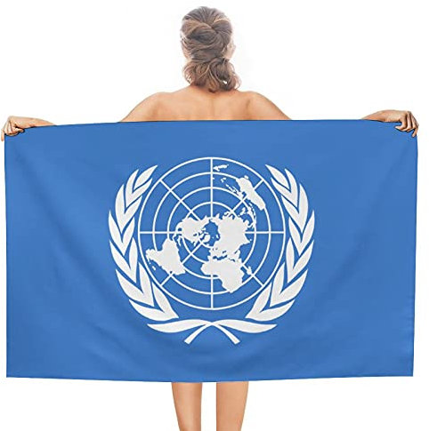 Strandtuch mit Flagge der Vereinten Nationen, schnell trocknend, super saugfähig, weiches Badetuch für Schwimmen/Camping/Strand/Yoga/Fitnessstudio/Reisesport, Fitnessstudio-Handtuch, Einheitsgröße