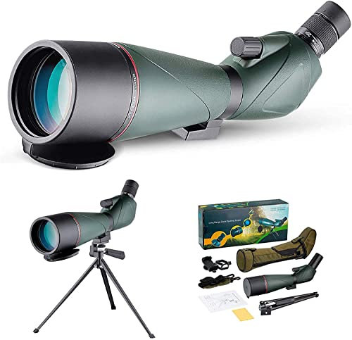 Telescope Spotting Scope 60X80 Waterproof Birdwatching Monocular Telescope HD with Phone Adapter + Tripod for Archery, Safari Sightseeing, Stargazing, Camping