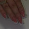 24pcs French Tip False Nails Medium Square, Glitter Silver Edge Stick on Nails Press on Nails Removable Glue-on Nails Acrylic Full Cover Fake Nails for Women Girls