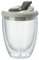 soulnioi Coffee Glass 450ml Double Wall Insulated Travel Cup with Silicone Lid for Tea, Espresso,Juice for Cafe&Office&Home Coffee Glass Black