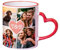 Made in Gift Taza de Cerámica de Color Rojo con Asa en Forma de Corazón Personalizada 33cl Collage Corazón de Color Rojo como Regalo Original para Parejas y Enamorados