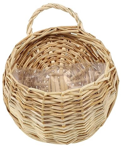 MAGICLULU cesta de flores para colgar en la pared cesta colgante de flores cestas de almacenamiento tejidas macetas para plantas decoración canasta de flores de pared mimbre