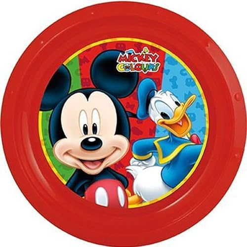 ALMACENESADAN, 5090 Assiette réutilisable, idéale pour le quotidien comme pour célébrer vos fêtes, sans BPA, diamètre 21,5 cm, de la licence (Mickey Mouse)