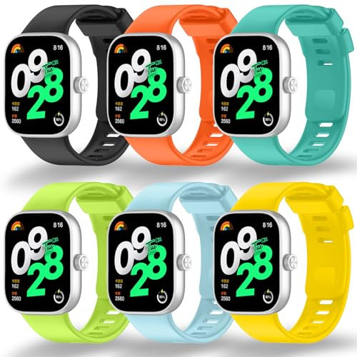 ASDONAL 6 Pezzi Cinturino Compatibili con Redmi Watch 5/4, Cinturini di Ricambio per Xiaomi Mi Band 8 Pro Bracciale, Xiaomi Smart Band 8 Pro Braccialetto in TPU (6 Colori)