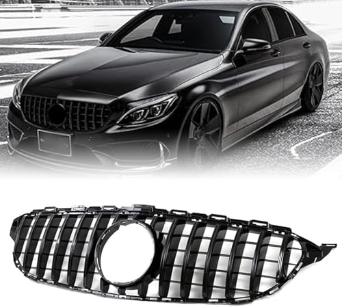 OrangeClub Kühlergrill Grill Glanz Schwarz für C Klasse W205 S205 15-18 Sport-Panamericana AMG GT