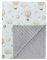 Ahoiikids Babydecke mit Name und Geburtsdatum Bestick Minky Dot personalisiert Kuscheldecke (Grey - AirBalloon)