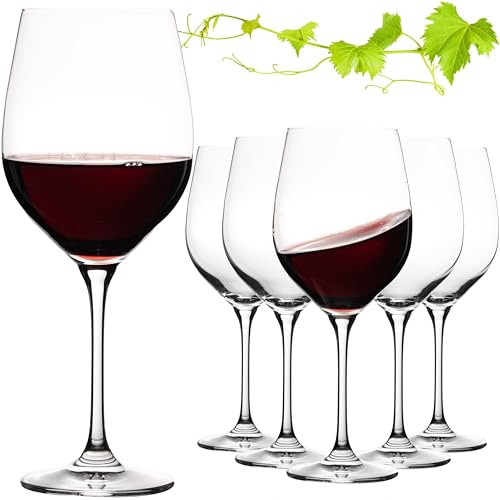 IMPERIAL Bauchige Rotweingläser 550ml Set 6-Teilig 'Havanna' Burgundergläser aus Crystalline Glas Spülmaschinenfest