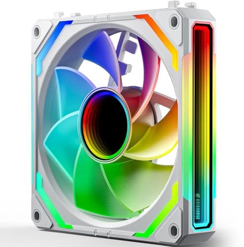 AsiaHorse COSMIQ ARGB Ventilador PC 120MM Reverse [1 Piezas] [FDB] Daisy Chain Ventilador RGB de 2000 RPM/68.5 CFM/2,05 MMH2O 5V 3 pines ARGB 12V 4pines PWM vida útil de 80000 horas