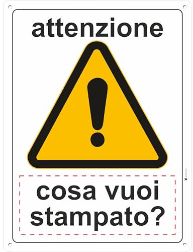 Pubblimania CARTELLO PERICOLO con PERSONALIZZAZIONE in Alluminio composito resiste all'esterno (Pericolo Personalizzato)