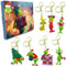 VAWcornic Calendario de Adviento de Navidad con llavero de silicona 3D de Grinch, calendario de cuenta regresiva de Navidad de 7 días, adornos para árbol de Navidad, regalo divertido de Navidad