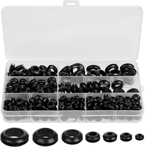 260 Pcs Rubber Grommet Kit 7 Sizes Firewall Rubber Hole Plugs Rubber Cable Grommet Rubber Wire Grommets Protector for Wiring Automotive